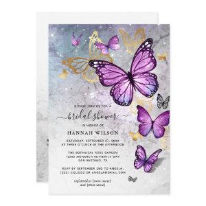 Elegant Gold and Purple Butterfly Bridal Shower