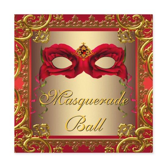 Elegant Gold and Red Masquerade Party