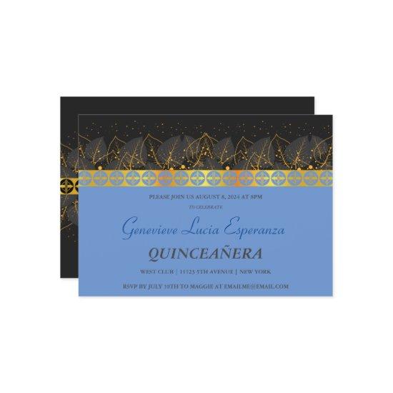 Elegant Gold Border Quinceañera