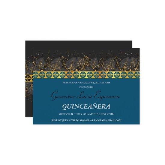 Elegant Gold Border Quinceañera