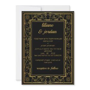 elegant gold calligraphy black Wedding