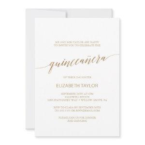 Elegant Gold Calligraphy Quinceañera