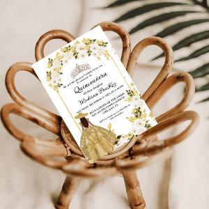 Elegant Gold Floral Butterfly  Quinceanera