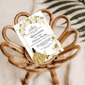 Elegant Gold Floral Butterfly  Quinceanera