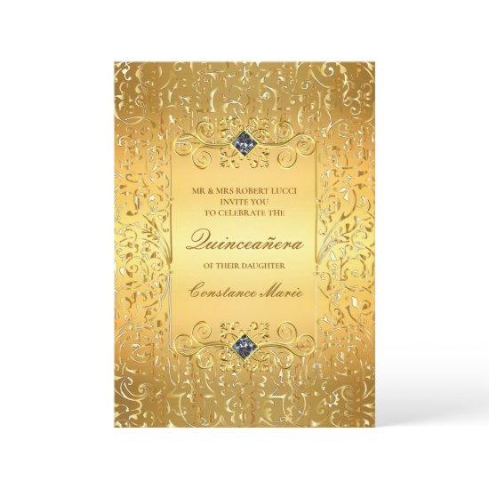 Elegant Gold Frame Quinceanera