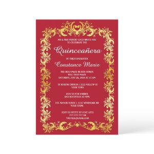 Elegant Gold Frame Quinceanera
