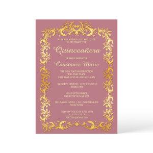 Elegant Gold Frame Quinceanera