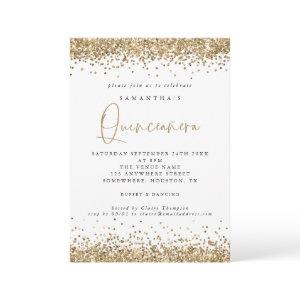 Elegant Gold Glitter Quinceañera 15th Party