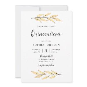Elegant Gold Leaves Quinceanera Party