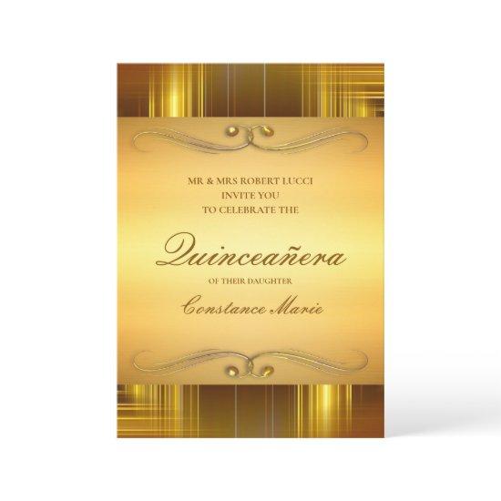 Elegant Gold on Gold Quinceanera