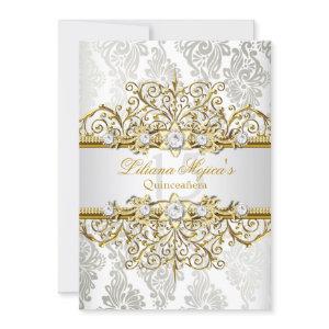 Elegant Gold Silver Vintage Glamour Quinceanera