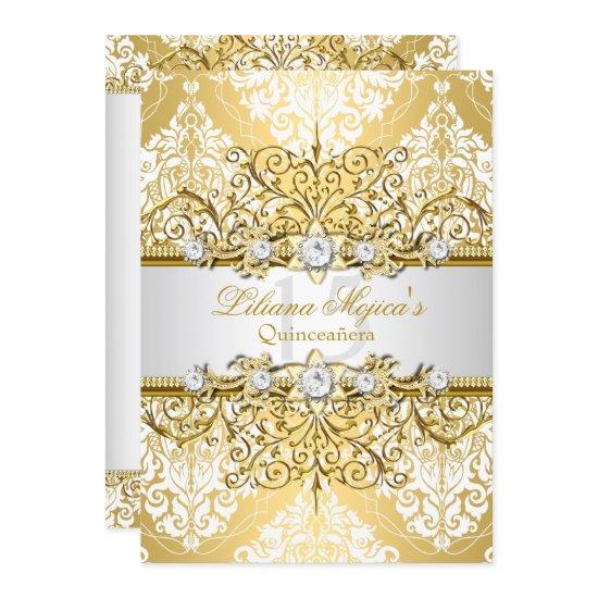 Elegant Gold White Vintage Glamour Quinceanera 4