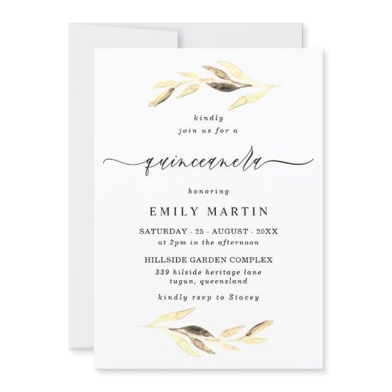 Elegant Golden Leaf Quinceanera Party