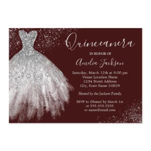 Elegant Gown Burgundy Quinceanera