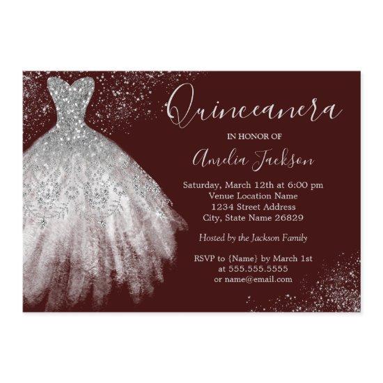 Elegant Gown Burgundy Quinceanera