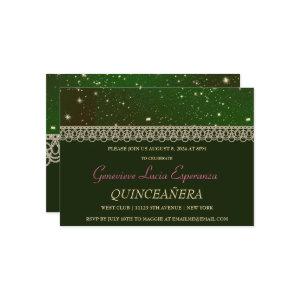 Elegant Green and Gold Quinceañera