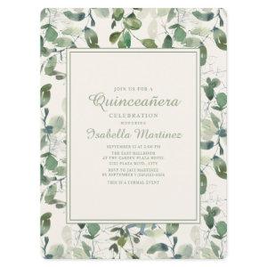 Elegant Green Eucalyptus Leaves Quinceanera