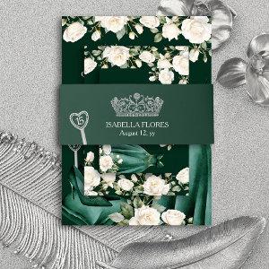 Elegant Green Quinceanera Tiara 15th Birthday  Belly Band