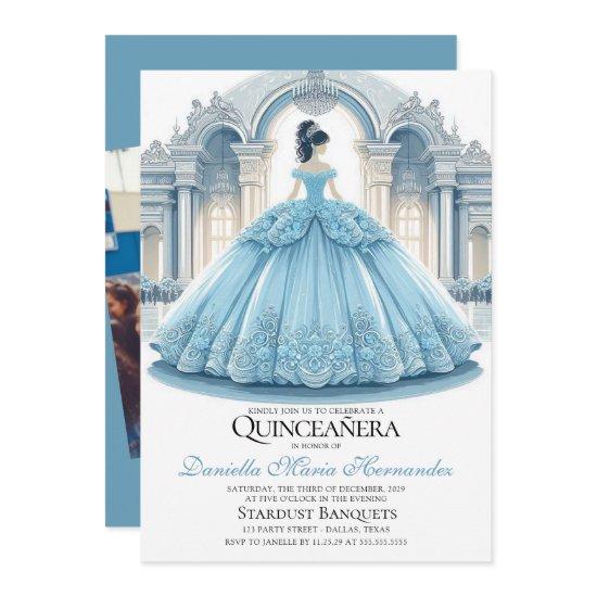 Elegant Ice Blue Quinceañera