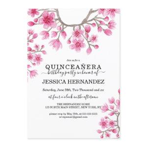 Elegant Japanese Cherry Blossom Floral Quinceañera