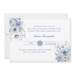 Elegant Light Blue Floral