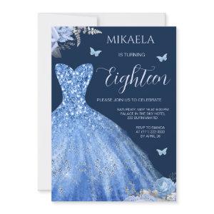 Elegant Light Blue Gown Floral 18th Birthday