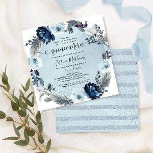 Elegant Light Blue Quinceañera, Floral