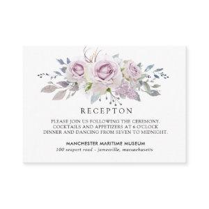 Elegant Light Purple Floral Quinceanera Reception Enclosure Card