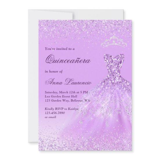 Elegant Light Purple Quinceanera 15th Birthday