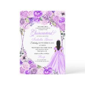 Elegant Lilac Purple Floral Quinceanera