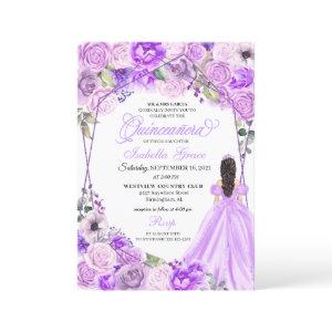 Elegant Lilac Purple Floral Quinceanera