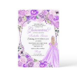 Elegant Lilac Purple Floral Quinceanera