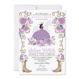 Elegant Lilac Rustic Western Princess Quinceañera