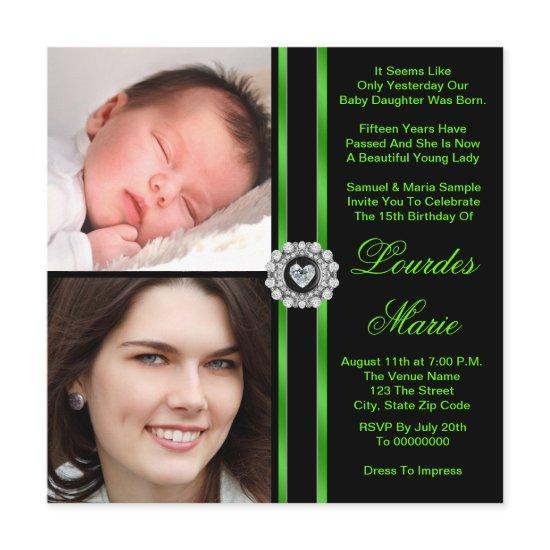 Elegant Lime Green Photo Quinceanera