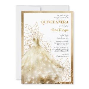 Elegant lux gold formal dress glamour Quinceañera
