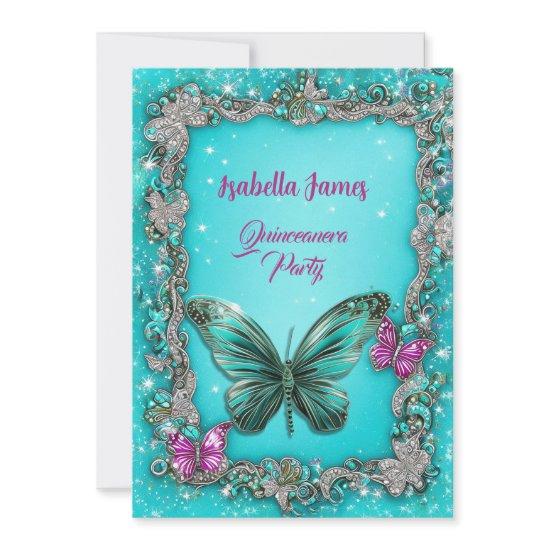 elegant luxury Butterflies turquoise purple classy