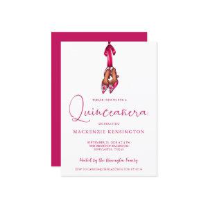 Elegant Magenta Sparkle High Heels Quinceañera