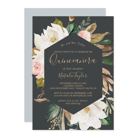 Elegant Magnolia | Black and White Quinceañera