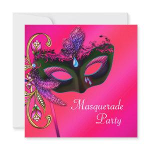 Elegant Mask Hot Pink Masquerade Party