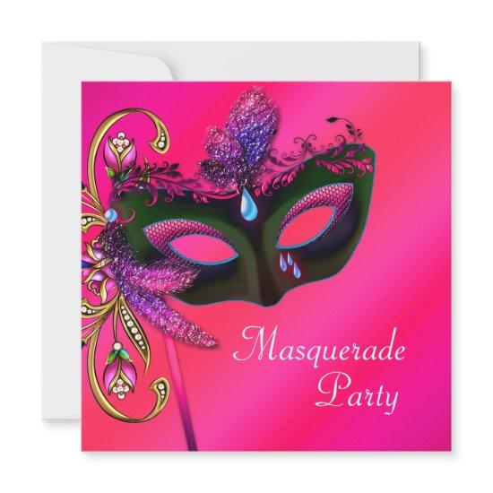 Elegant Mask Hot Pink Masquerade Party