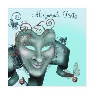 Elegant Mask Teal Blue Masquerade Party