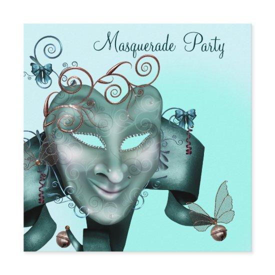 Elegant Mask Teal Blue Masquerade Party