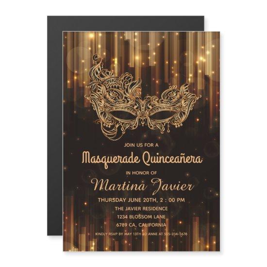 Elegant Masquerade Quinceañera 15th Birthday Magnetic