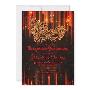 Elegant Masquerade Red Quinceañera 15th Birthday