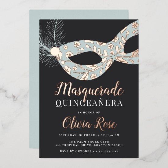 Elegant Masquerade Theme Quinceanera Foil