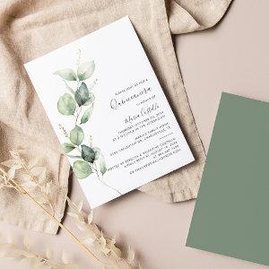 Elegant Minimalist Eucalyptus Quinceanera