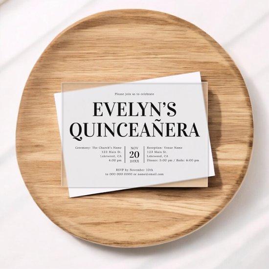 Elegant Minimalist Quinceanera Acrylic