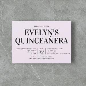 Elegant Minimalist Simple Quinceanera Puple