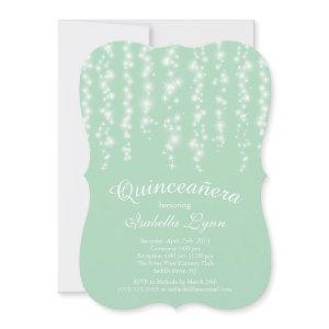 Elegant Mint Sparkling Lights Quinceañera Party