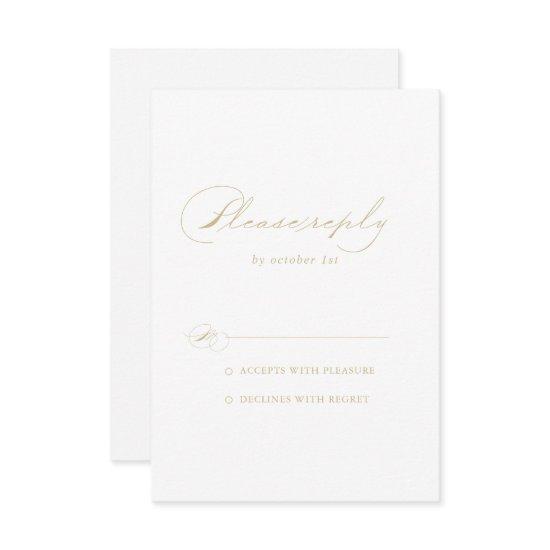 Elegant Modern Calligraphy Gold RSVP